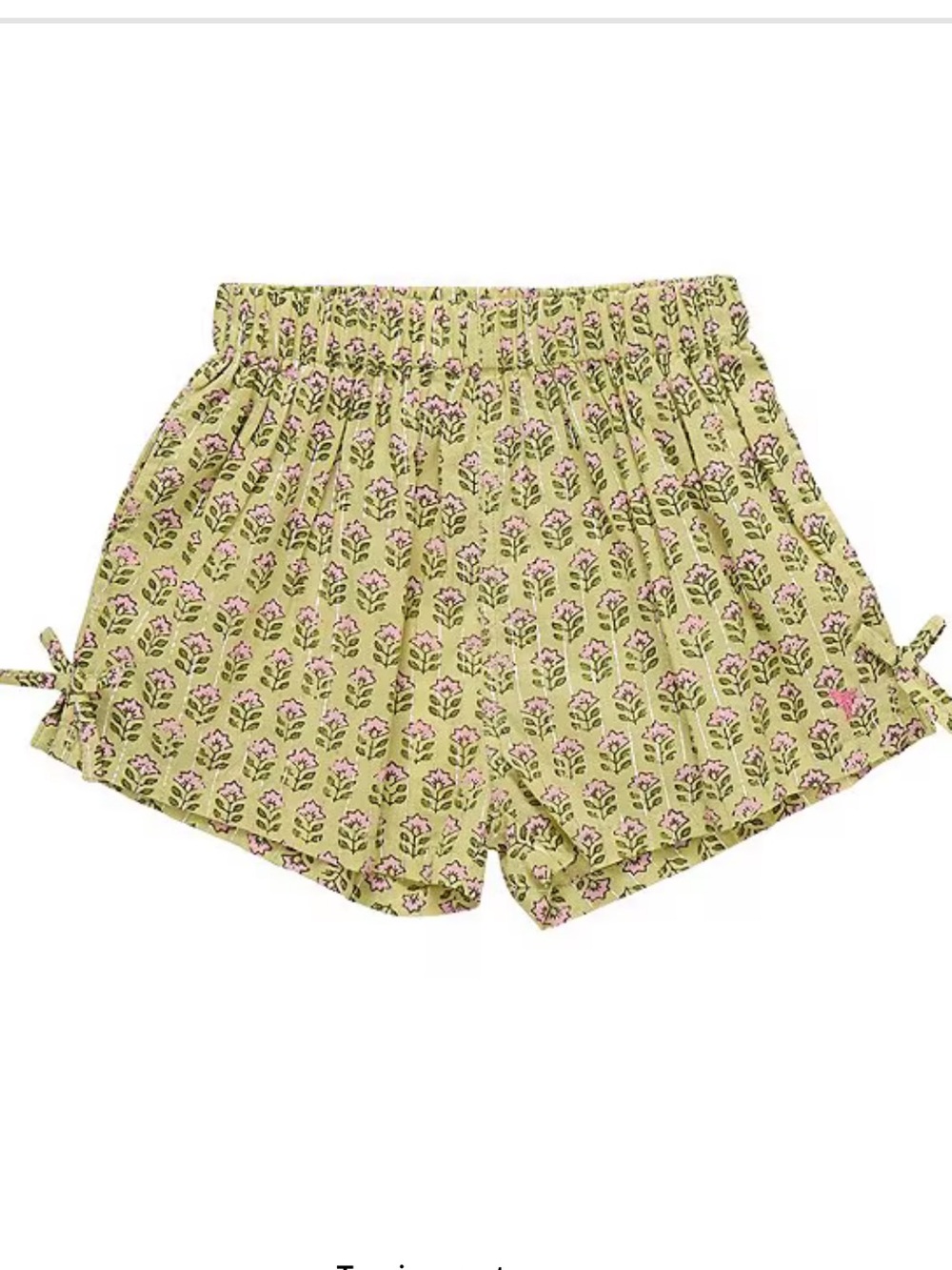 Pink Chicken Big Girls Jules Bow Detail Floral Pull-On Shorts 5Y